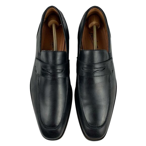 Florsheim Men's Sorrento Moc Toe Penny Loafers 8.5M Black Leather Slip On Shoes - Picture 2 of 13